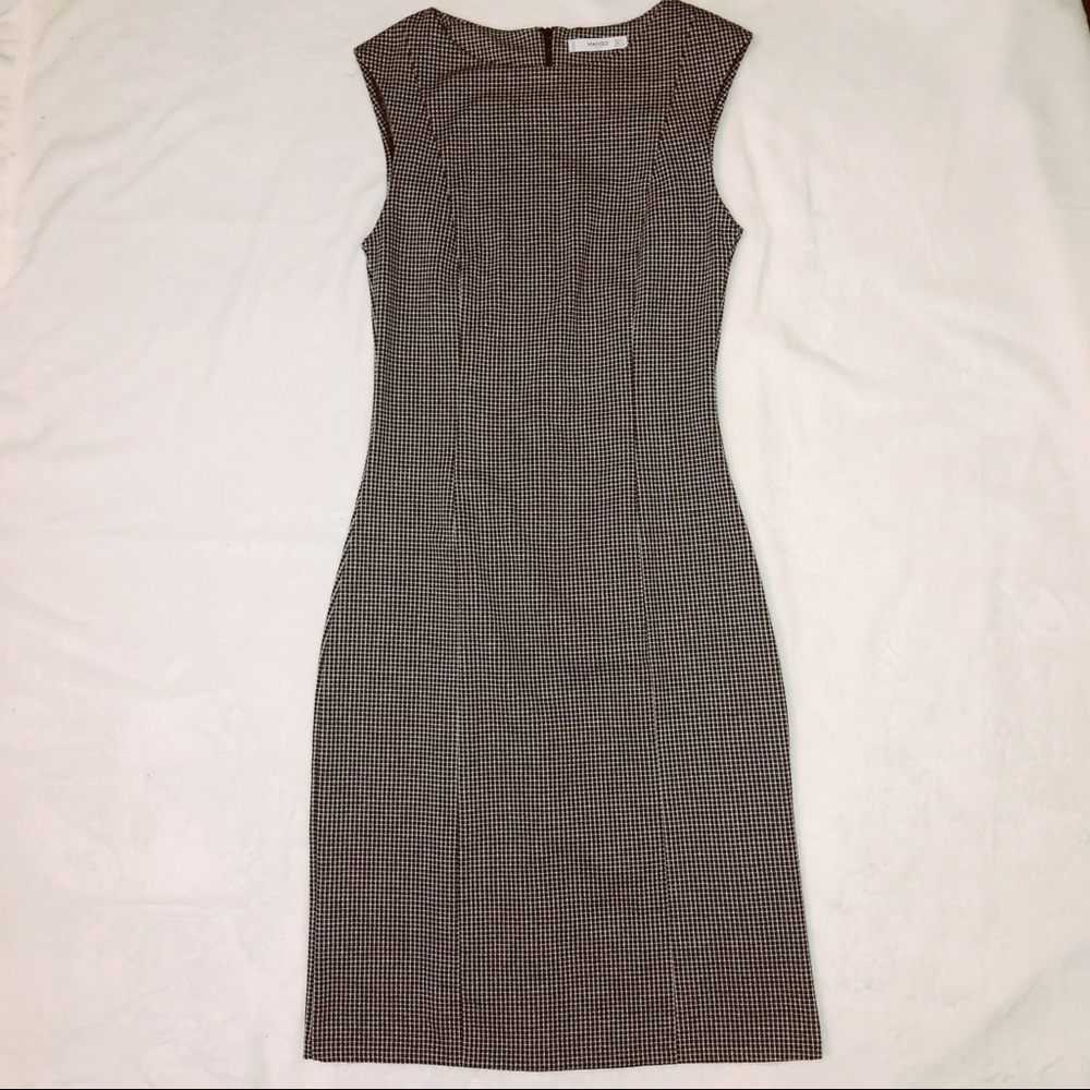 Mango suit black white plaid dress structure